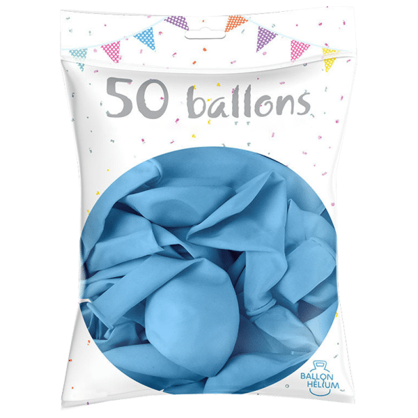 Sachet de 50 ballons gonflables bleu ciel