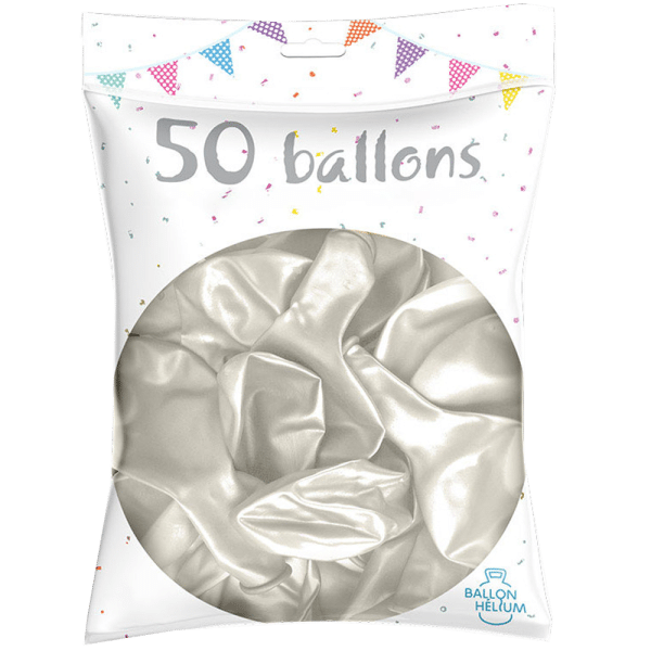 Ballons couleurs biodégradables x 50 Blancs