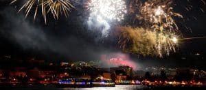 les feux d'artifice en scène