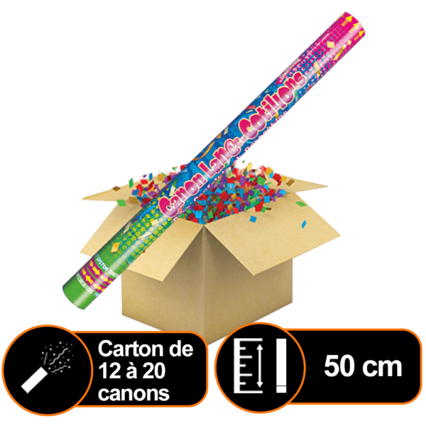 Canon à confettis Manuel 50 cm au carton