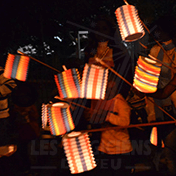 Lampion COMPLET Tricolore "Bougie"