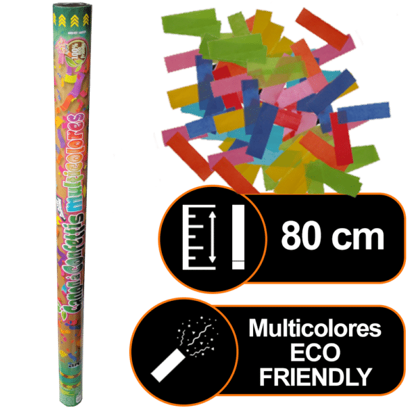 Canon à confettis éco friendly 80 cm manuel mutlicolore