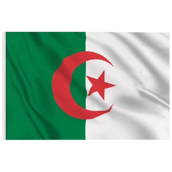 Drapeau Algérie en matière polyester dimensions 90x150cm