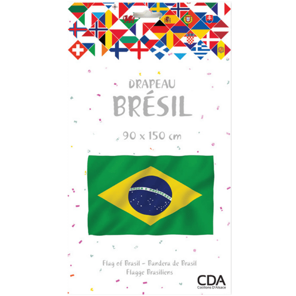 Drapeau Brazil en matière polyester dimensions 90x150cm