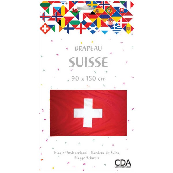 Drapeau Suisse en matière polyester dimensions 90x150cm - 2