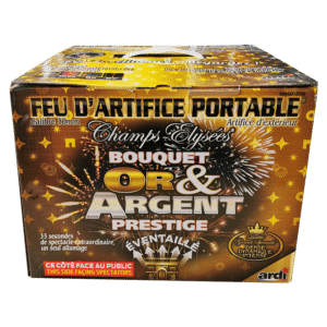 Compact d'artifice bouquet final exceptionnel Or et Argent Prestige