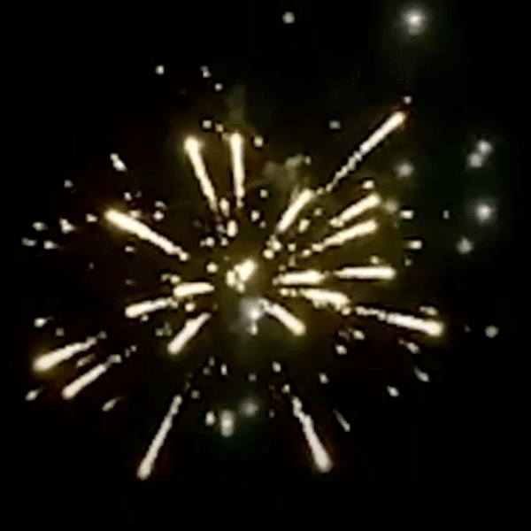 Feu d'artifice automatique Soirée VIP 188 tirs 2min 30 tirs droit effet coloré jaune or