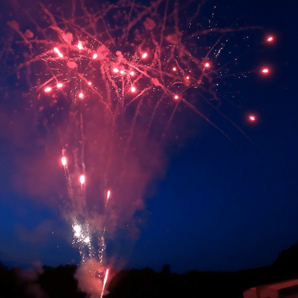 Compact d'artifice éventaillé PRO F3 36 CALCULATOR 36 Départs Z à changement de couleur effet rouge