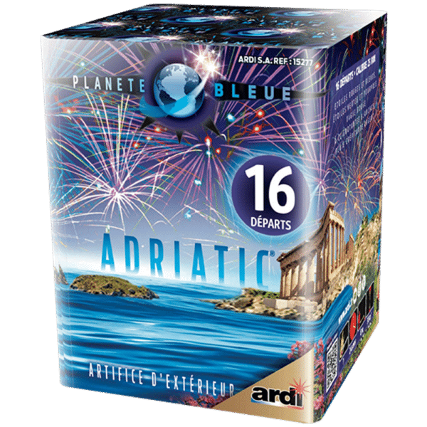 Compact d'artifice Adriatic gamme Planete Bleue petit prix maxi effet